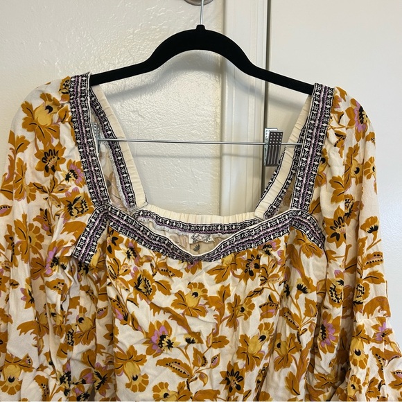 Free People Intimately Blooming Borders Bodysuit White Large Ruffle Bell Sleeves - Picture 4 of 14